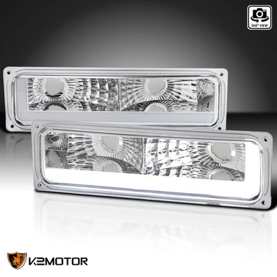 Fits 88-98 Chevy GMC C10 C/K Silverado LED Tube Clear Bumper Lights Left+Right Foto 1 de 4