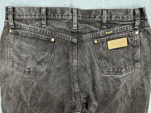 Pantalones de mezclilla Wrangler para hombre 33x36 (35x34) negros lavados con ácido pierna recta 13MWZKL - Imagen 1 de 9