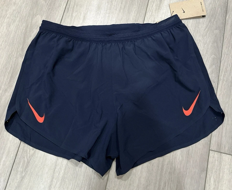 Nike Aeroswift ADV 4” Running Shorts Navy Blue FN3352-451 Mens Size Large
