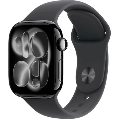 Apple Watch Series 11 GPS 42 mm Aluminiumgehäuse Sport Band Schwarz M/L - Bild 1 von 4