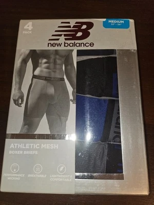 Paquete de 4 calzoncillos boxer de malla atléticos medianos New Balance para hombre 32-34 Foto 1 de 2