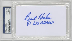 Burt Hooton SIGNED 3x5 Index Card + 81 WS Champ Dodgers PSA/DNA AUTOGRAPHED - Picture 1 of 1