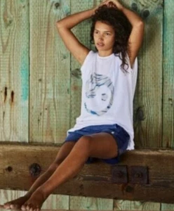 Free People Movement Peace Out Wing Yang Tunic Tee Ivory White Graphic S NEW - Picture 1 of 7