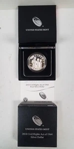 CS0114PCSCFO U.S. COMMEM $1 YEAR 2014-P CIVIL RIGHTS AG CAMEO PROOF COIN SET OGP - Picture 1 of 8