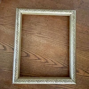 11.5" x 9.5" Gold Paint Leaf Design Modern Wood Frame for 10" x 8" Wood Frame - Picture 1 of 5