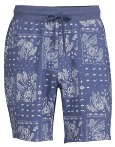 No Boundaries Men’s Drawstring Pocket Lounge Shorts Blue Bandana NWT MED (32-34) - Picture 1 of 3
