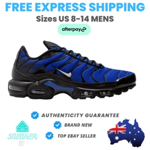 Nike Air Max Plus TN Premium Black Racer Blue US8-14 Mens Sneakers BRAND NEW - Picture 1 of 6