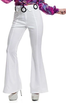 Charades Women's 1970's Disco Pants, White, X-Large  - Image 1 of 4