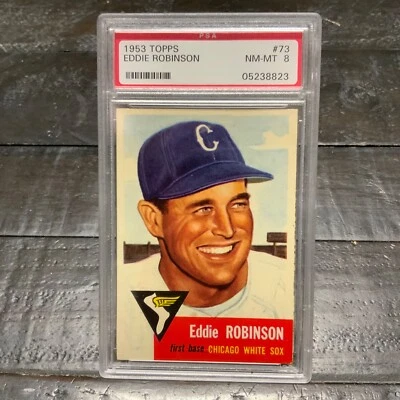 1953 Topps Eddie Robinson #73 *White Sox* PSA 8 NM-MT - Image 1 of 2