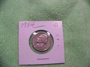 1954-D Denver Mint Jefferson Nickel - Picture 1 of 3