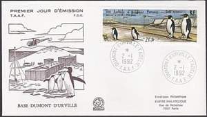 FRENCH ANTARCTIC TAAF 1992 25f70 Penguins FDC - ..........................A2811d - Picture 1 of 1