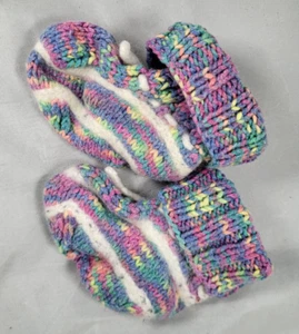 1Paar Warme Baby Schuhe Socken Strümpfe Handgestrickt Selbstgestrickt Wolle Bunt - Bild 1 von 1