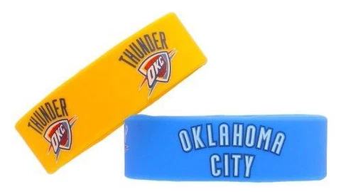NBA Oklahoma City Thunder Silicone Rubber Bracelet, 2-Pack Cover