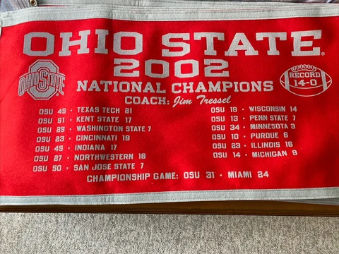 Ohio State University 2002 National Championship Football Season Banner Cover