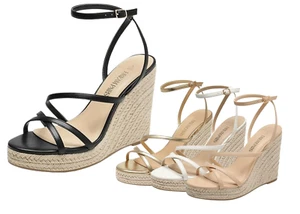 Women Ankle Strap Open Toe Espadrille Platform Wedge Sandals Vacation Sandals - Picture 1 of 29