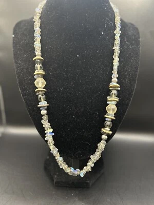 Collar vintage de plata de ley con astillas de labradorita Foto 1 de 4