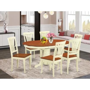 7 PC Dining set-Oval Dining Table with Leaf and Dining Chairs. - Picture 1 of 4