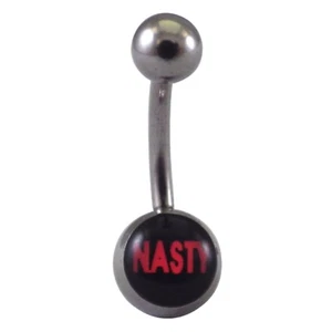 Nasty Belly Ring Navel Barbell 316L Surgical Stainless Steel Steel Body Jewelry - Picture 1 of 4