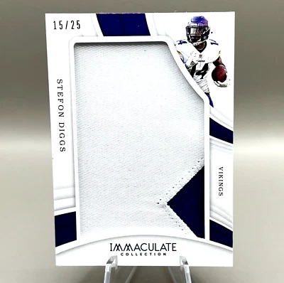 2019 Panini Immaculate STEFON DIGGS 2 color jumbo patch serial /25 Vikings BIlls - Image 1 of 4