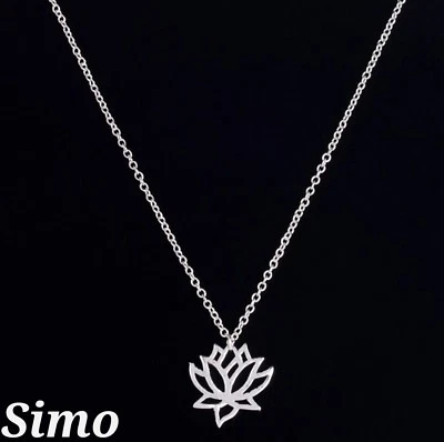 COLLANA DONNA ARGENTO FIOR DI LOTO FIORE PENDENTE RAGALO SCONTI ESTATE NOVITA' - Immagine 1 di 2