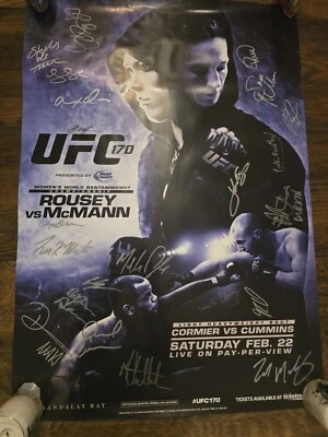 UFC FULLY SIGNED EVENT POSTER: 170 ROUSEY VS MCMANN  - Image 1 of 2