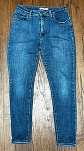 Levis 721 High Rise Skinny Jeans Womens 29 Blue Stretch Zip Fly - Picture 1 of 7