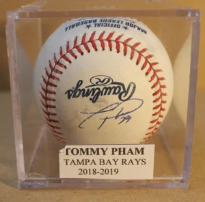 PHAM, TOMMY 2018-2019.   TAMPA BAY RAYS  SIGNED BASEBALL JSA AUTHENTIC - Picture 1 of 2