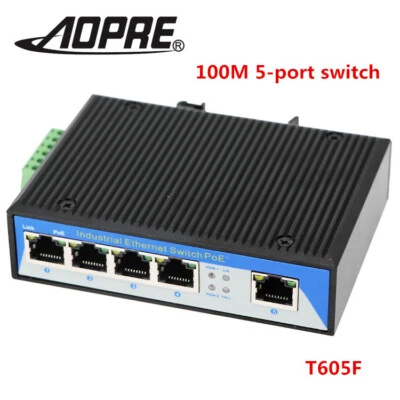 AOPRE 5-port 100M Industrial Switch DIN Rail Type Industrial Ethernet Switch PoE - Image 1 of 4