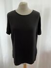 Bhs Blouse Size 14 Black Short Sleeve Polyester Crepe Womens