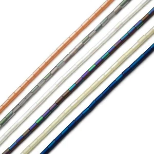 Crystal Glass Matte Tube Shape Beads Size 2x5mm 15" Strand - Picture 1 of 14