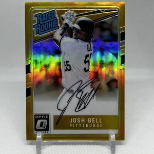 2017 PANINI DONRUSS OPTIC JOSH BELL GOLD RATED ROOKIE RC ON-CARD AUTO /10 - Picture 1 of 2