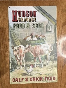 Hühner- & Kalbzucht Futter & Samen Wandbild Blechschild Deko - Bild 1 von 1