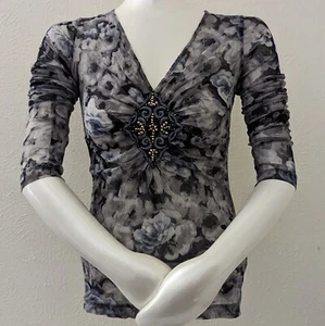 KAREN KANE SHIRRED V-NECK WOMENS TOP SIZE S - Picture 1 of 4