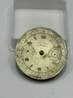 Швейцарский винтажный хронограф Landeron 39 с ручным циферблатом и механизмом на запчасти - Изображение 1 из 4