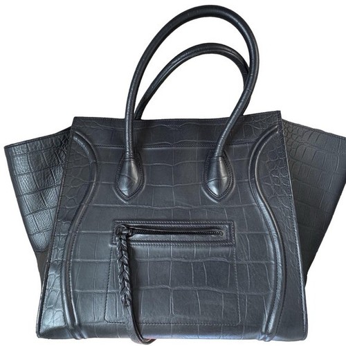 CELINE Céline borsa fantasma in rilievo coccodrillo media pelle di vitello manici superiori $3250