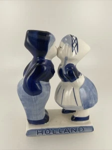 Vintage küssendes holländisches Paar Delfter blau handbemalt Junge und Mädchen Holland Figur  - Bild 1 von 3