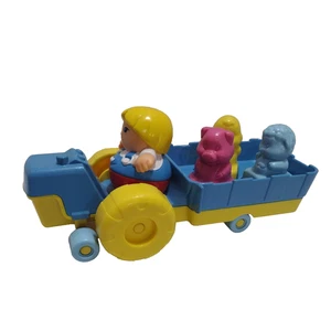 Juguete tractor agrícola Playskool Weebles 1988 de colección con granjero 3 tipos de animales moldeadores - Imagen 1 de 13