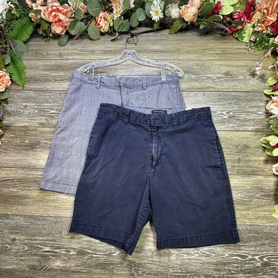 Banana Republic Club Aiden Shorts Mens 32 Chino Lot Of 2 Blue Stretch - Image 1 of 4