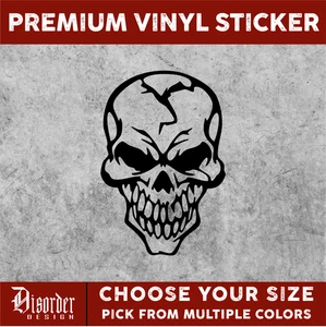 SKULL [VINYL STICKER]-for Car/Truck WINDOW-LAPTOP-FOLDER-YOU PICK COLOR/SIZE - Picture 1 of 6