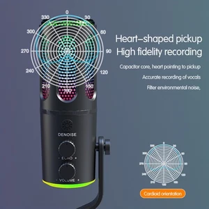 Dynamic Gaming für Streaming Mikrofon XLR USB mit RGB Licht und Stummschaltung - Bild 1 von 12