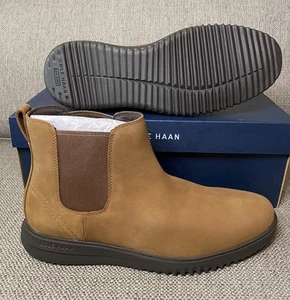 Cole Haan Grand+ Plus Chelsea Men's 10 Lumber/Java Nubuck Leather Boots C38789 - Picture 1 of 8