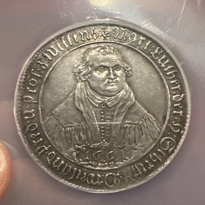 1661 Mansfeld-Eisleben 1/2 Thaler estados alemanes vista de la ciudad AU55 NGC - ¡RARO! Foto 1 de 4