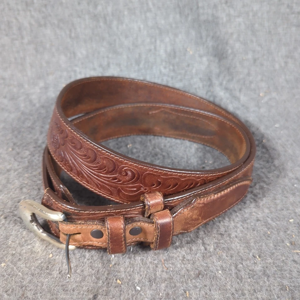 Cinturón Justin Top Grano Gamuza Cuero Vaca Marrón Talla 36 Foto 1 de 4