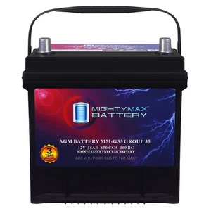 Mighty Max MM-G35 Group 35 12V, 55Ah AGM Battery Replaces Mazda RX-7 1.3Liter 84 - Picture 1 of 6