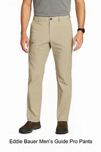 Eddie Bauer Men’s Guide Pro Pants Beige 34x32 Nylon Stretch Lightweight... - Picture 1 of 15