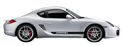 Juego de calcomanías laterales cortas de triple raya personalizadas Porsche Cayman R 2005-2014 Foto 1 de 4