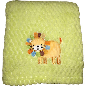 Green LION Baby Blanket Soft 30x40 Jungle Safari Lovey Boy Flawless Unbranded