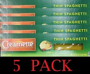 5x Creamette Pasta THIN Spaghetti Noodles NON GMO 16 oz Box - 5 PACK - Picture 1 of 4
