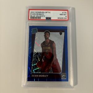 2021-22 Donruss Optic Evan Mobley Rated Rookie #175 Blue Velocity RC PSA 8 