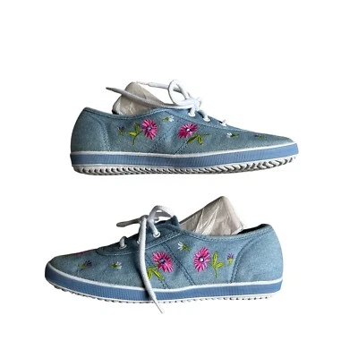 Tenis vintage Cabin Creek florales bordados para mujer 6 Cottagecore Grandmacore Foto 1 de 4